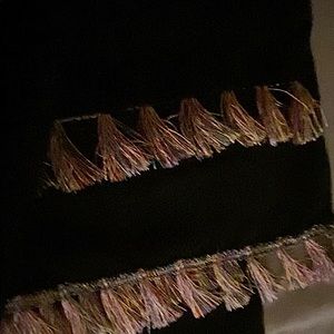 Large Scarf Tassels Fringes Black NWOT